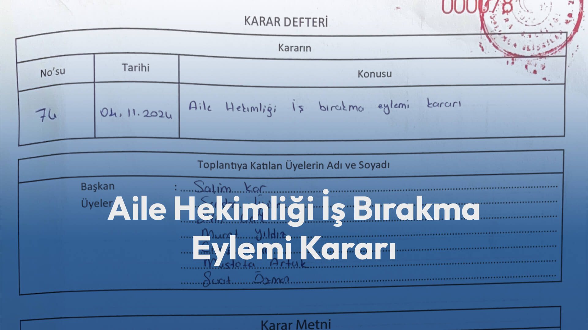 Aile Hekimliği İş Bırakma Eylemi Kararı